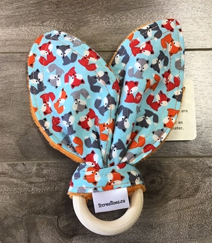 BunnyEars--Fox Toss w Orange minky