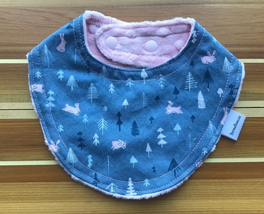 Droolie--Bunny Hop on Blush minky