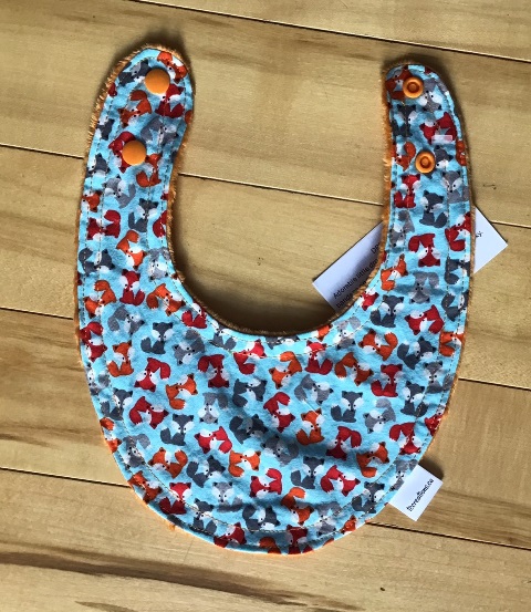 Droolie--Tiny Foxes on Pumpkin minky