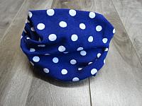 Infinity--Polka dots on Royal Blue