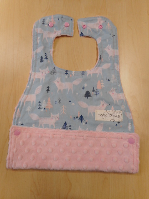 Mbib--Ice Silver Fox on Blush minky